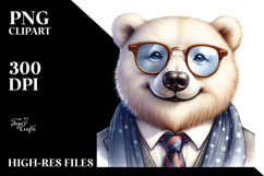 Detailed Watercolor Funny Cute Polar Bear Retro es Product Image 2