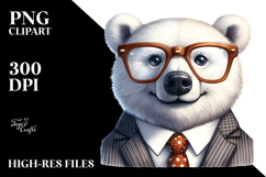 Detailed Watercolor Funny Cute Polar Bear Retro es Product Image 2