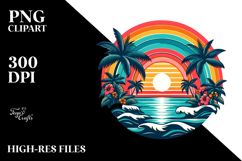 Retro Tropical Rainbow Sunset, 20 oz Tumbler Product Image 2