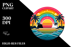 Retro Tropical Rainbow Sunset, 20 oz Tumbler Product Image 2