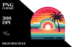 Retro Tropical Rainbow Sunset, 20 oz Tumbler Product Image 2