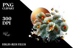 Abstract Golden Nasturtium PNG Product Image 2