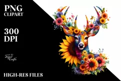 deer made of flowers PNG Product Image 3