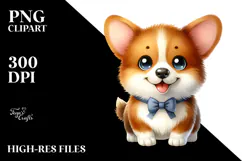 Watercolor Pembroke Welsh Corgi PNG Product Image 2