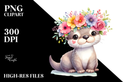 Cute Baby Otter Watercolor Product Image 2