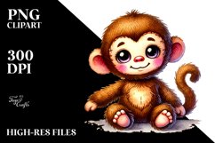 Smiling Cute Baby Monkey Plush, PNG Product Image 2
