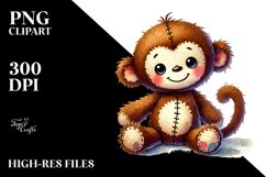 Smiling Cute Baby Monkey Plush, PNG Product Image 2