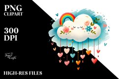 Colorful Cloud with Blood and Hearts PNG Product Image 2