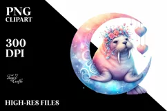 Adorned Walrus Watercolour Painting Product Image 2