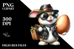 Goofy Bunny with Hat and Sunglasses, Transparent PNG Product Image 2