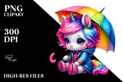 Cute Unicorn in Style, Vibrant PNG Product Image 2