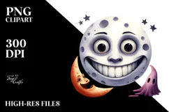 Funny Halloween Moon with Goofy Smile | Sublimation | Product Image 2
