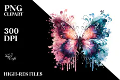 Colorful Butterfly Watercolor PNG Product Image 2