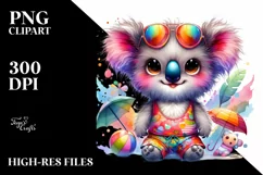 Colorful Cute Baby Koala Clipart Product Image 3