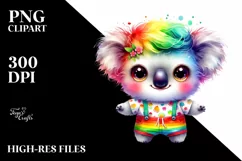 Colorful Cute Baby Koala Clipart Product Image 1