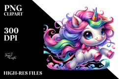 Cute Baby Unicorn Running, Transparent PNG Product Image 2