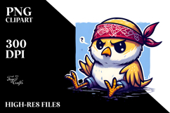Cartoony Bird with Bandana PNG Product Image 2