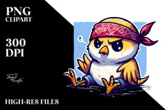 Cartoony Bird with Bandana PNG Product Image 2