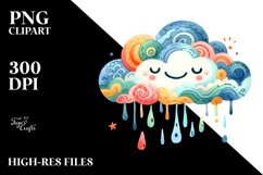 Watercolor Colorful Cloud PNG Product Image 2