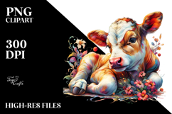 Colorful Cow Playing Hide and Seek PNG Product Image 2