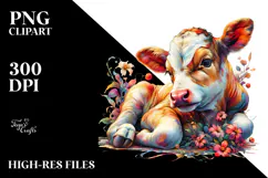 Colorful Cow Playing Hide and Seek PNG Product Image 2