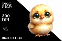 Confused Baby Chick Portrait | Sublimation | Clipart Product Image 1