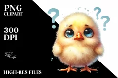 Confused Baby Chick Portrait | Sublimation | Clipart Product Image 3