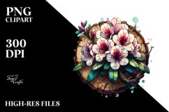 Wooden Stained Rhododendron Clipart Product Image 3