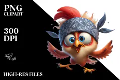 Whimsical Chicken with Bandana, Transparent PNG Product Image 2