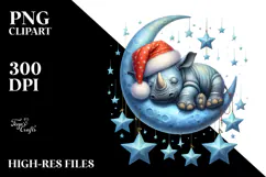Baby Rhino Dressed for Christmas PNG Product Image 2