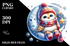 Cute Vibrant Christmass Owl PNG Product Image 3