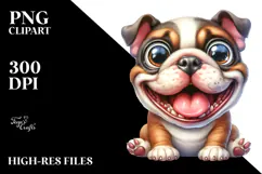 Crazy Bulldog with Popping Eyes | Sublimation | Clipart Product Image 2