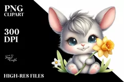 Easter Bunny Egg Flower, Clipart |T-shirt, Mug PNG Product Image 8