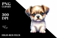 Cute Baby Dog with Big Eyes PNG Product Image 1