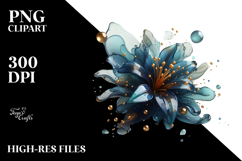 Glossy Lobelia with Golden Insertions PNG Product Image 2