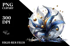 Glossy Lobelia with Golden Insertions PNG Product Image 2