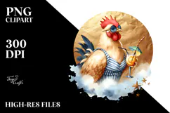 Chicken in Beachwear, Transparent PNG Product Image 2