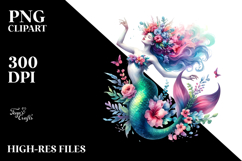 Vibrant Jumping Mermaid PNG Product Image 2