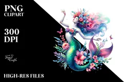 Vibrant Jumping Mermaid PNG Product Image 2