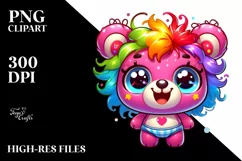 Colorful Small Bear Cartoon | Sublimation | Clipart Product Image 3