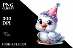 Funny Baby Dove Party Hat Clipart Product Image 3