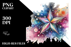 Colorful Abstract Pastel Star | Sublimation | Clipart Product Image 2