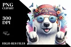 Funny Polar Bear Smiling Rocker Sign | Clipart Product Image 1