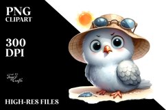 Funny Baby Dove Sun Hat Clipart Product Image 1