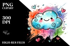 Smiling Cloud with Hearts PNG Product Image 2
