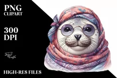 Funny Seal Portrait Smiling - Summer Clipart Product Image 1