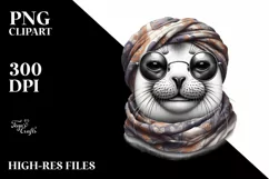 Funny Seal Portrait Smiling - Summer Clipart Product Image 1