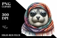 Funny Seal Portrait Smiling - Summer Clipart Product Image 3