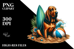 Bloodhound in Sand with Surf and Ball | Sublimation | Product Image 2