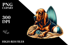 Bloodhound in Sand with Surf and Ball | Sublimation | Product Image 2